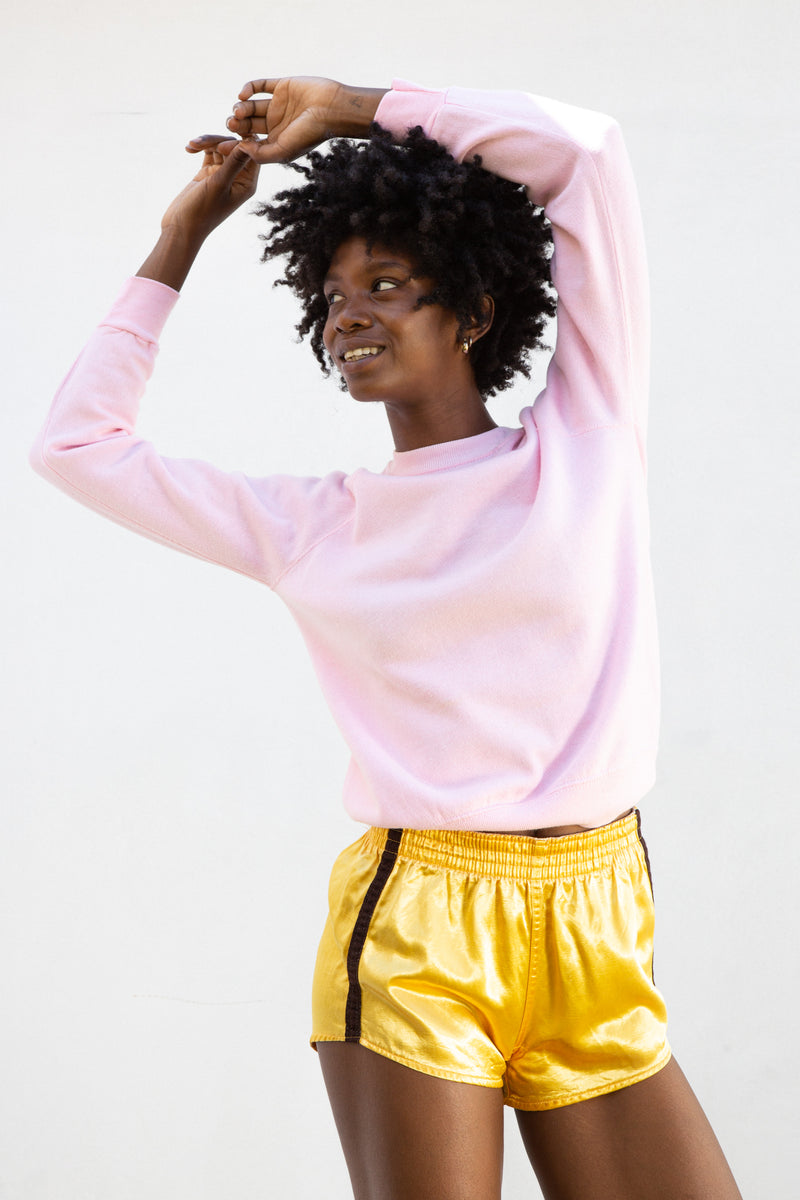 1950s Yellow Satin Gym Shorts