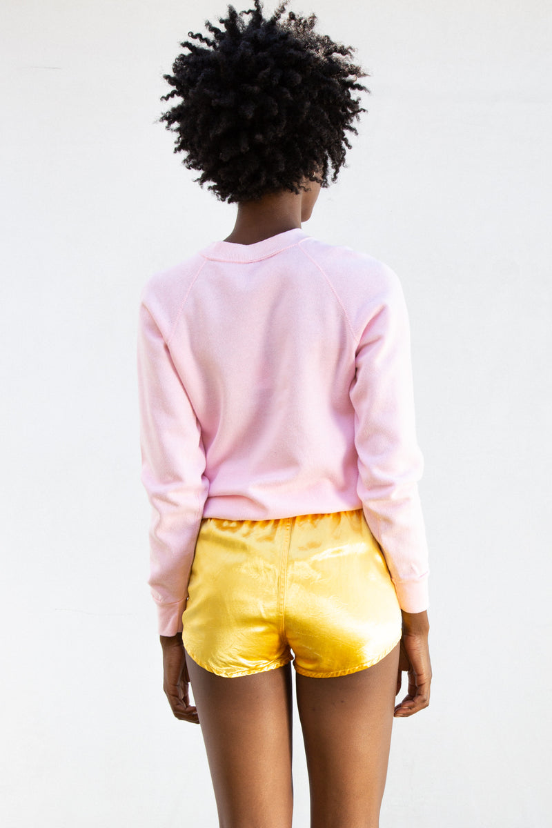 1950s Yellow Satin Gym Shorts
