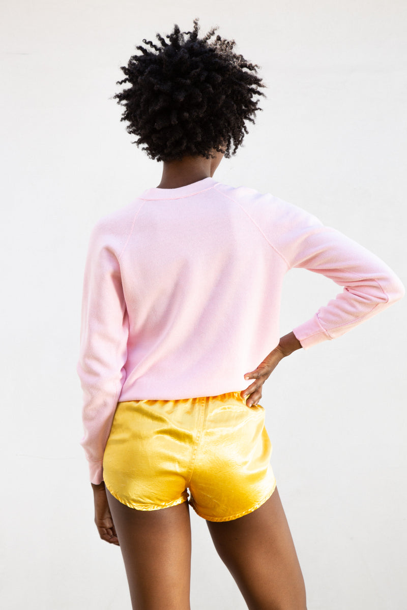 1950s Yellow Satin Gym Shorts