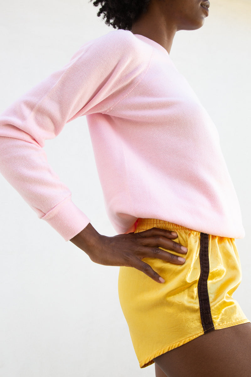 1950s Yellow Satin Gym Shorts
