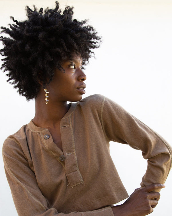 Vintage Cropped Henley