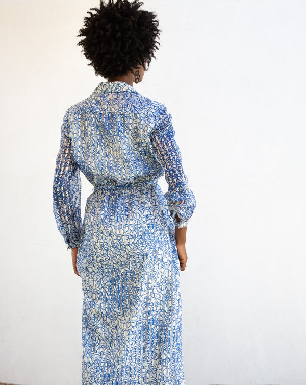 1970's Baron Peters Silk Maxi Dress