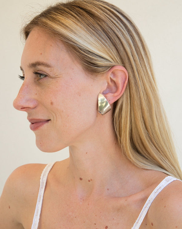 1990s Sterling Silver Cuff Earrings