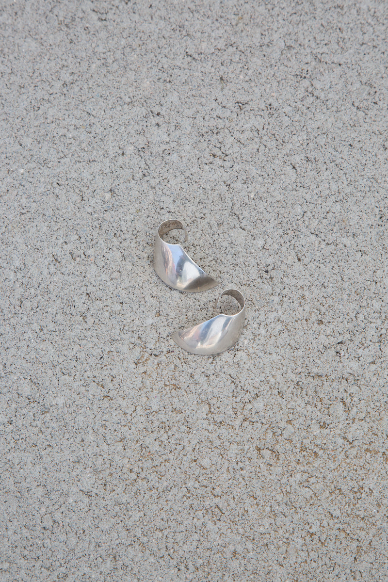 1990s Sterling Silver Cuff Earrings
