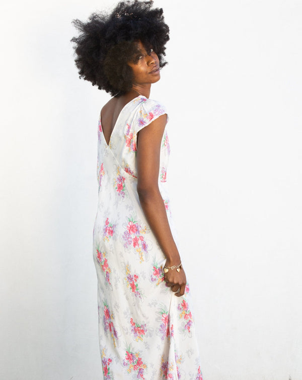 1940s Floral Slip Dress
