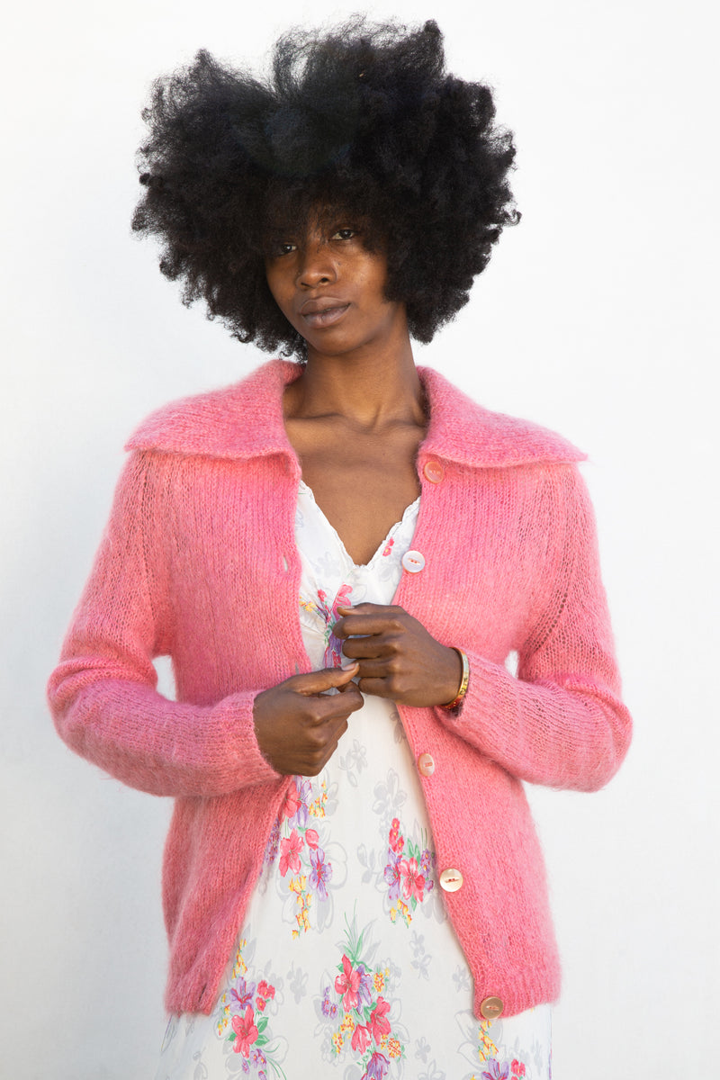 1950s Bubblegum Mohair Cardigan