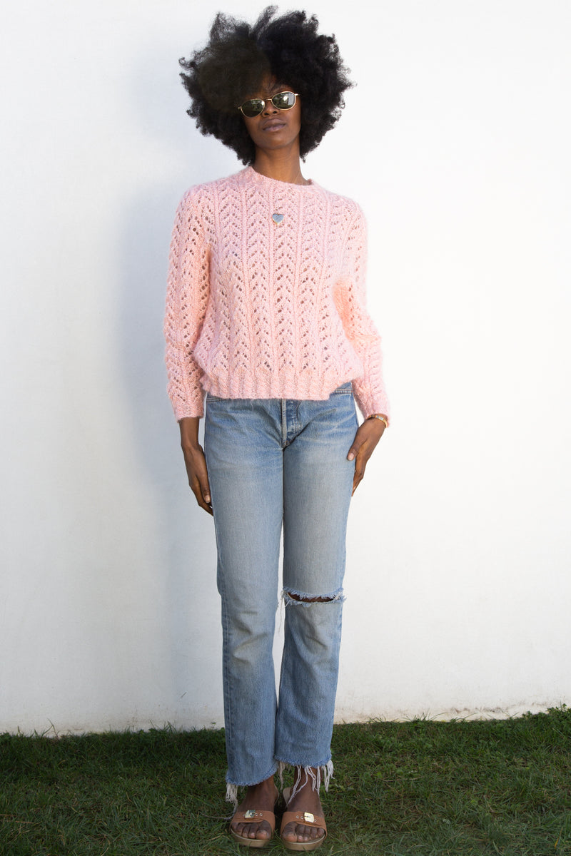 Vintage Pink Mohair Sweater