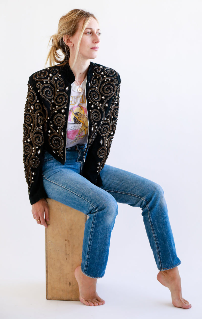 1980s Metallic Embellished Jacket