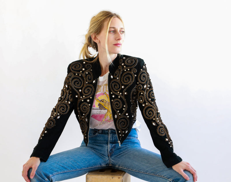1980s Metallic Embellished Jacket