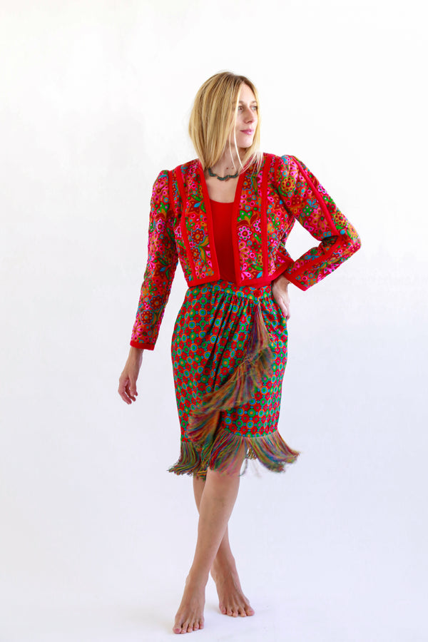 1990s YSL Silk Fringe Set