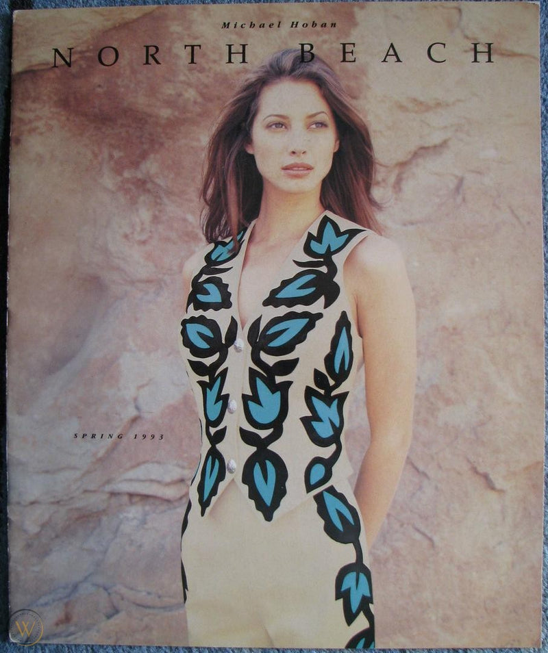 Vintage Leather Vest with Black and Blue Vine Print and Buckle Back