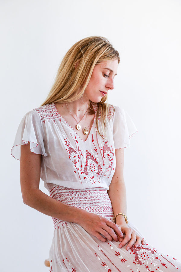 1930s Hungarian Embroidered Dress